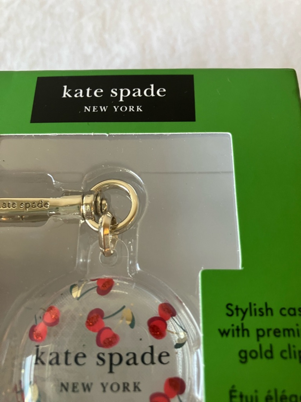 Kate Spade: Cherry Protective Case- AirTag- Gold Tone - Picture 5 of 11